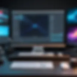 Creative visual effects interface showcasing motion graphics capabilities