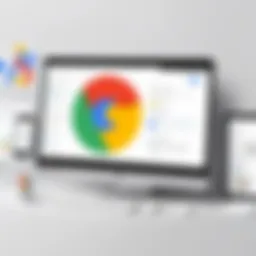 Visual representation of Google Ads interface highlighting key features