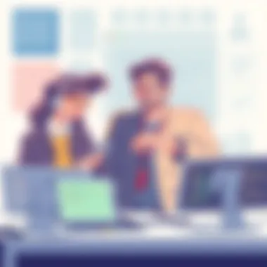 Educators Collaborating on Assessment Tools Educators collaborating over assessment software features