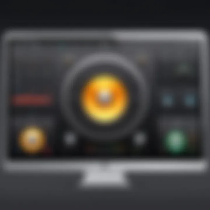 User interface of audio recording software on Mac