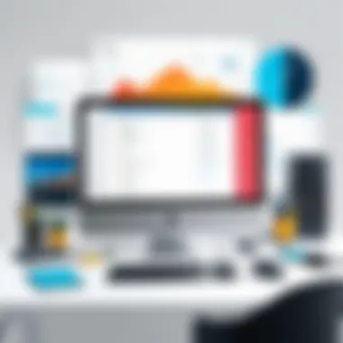 Productivity Tools and Reminder Applications An illustration of productivity tools within a workspace