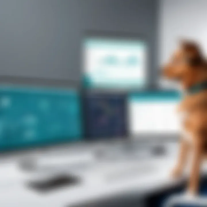 Veterinary staff conducting a consultation using software