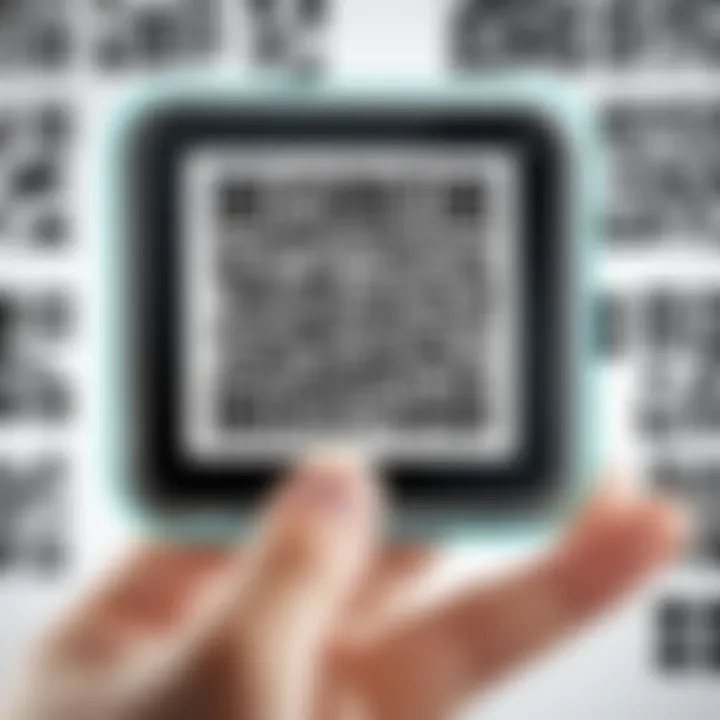 QR code being scanned for data retrieval