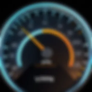 A speedometer showing varying speeds related to VPN usage