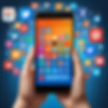 User Engagement with Social Media Applications User interacting with a social media app
