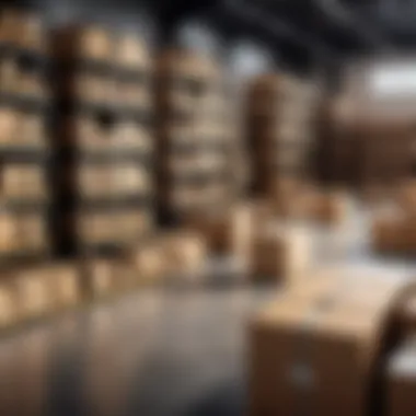 Efficient Inventory Management in a Warehouse An organized warehouse showcasing efficient inventory management