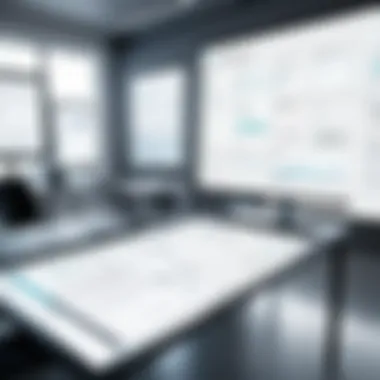 Collaboration Tools in Virtual Whiteboards Innovative virtual whiteboard interface showcasing collaboration tools