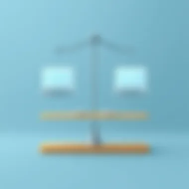 Balancing User Experience and Tech Fit A balanced scale representing user experience and technological fit