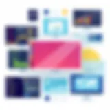 Diverse software interfaces showcasing various design options