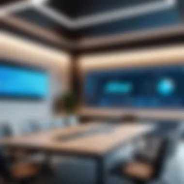 Innovative Meeting Environment with Dash Display Modern meeting room equipped with Dash display