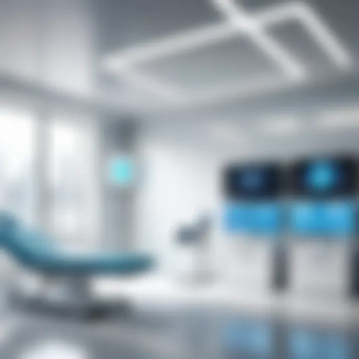 A futuristic concept of healthcare technology in a clinic setting