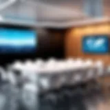 A high-tech conference room equipped with advanced meeting software.