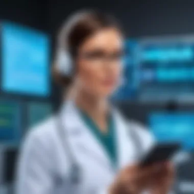 Enhancing Workflow with Voice Technology Healthcare professional using speech recognition software for patient notes