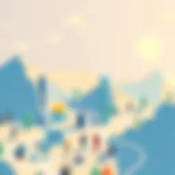 A digital landscape showcasing professional connections on LinkedIn