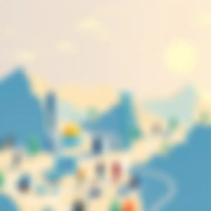 A digital landscape showcasing professional connections on LinkedIn