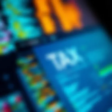 A close-up view of a digital tax filing software interface showcasing user-friendly features.