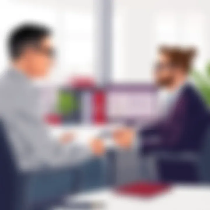 A professional consultant discussing tax strategies with a client in a modern office setting.