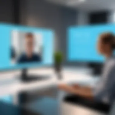 A virtual interview setup with a candidate