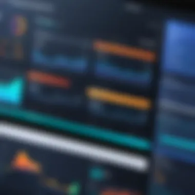 Software Performance Metrics A dynamic digital dashboard showcasing software performance metrics.