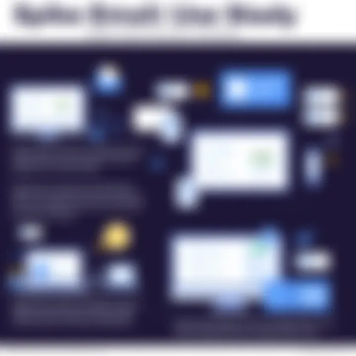 Case study visual highlighting Spike Email in different industries