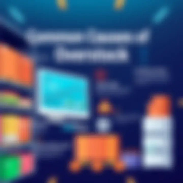 Infographic on common causes of overstock