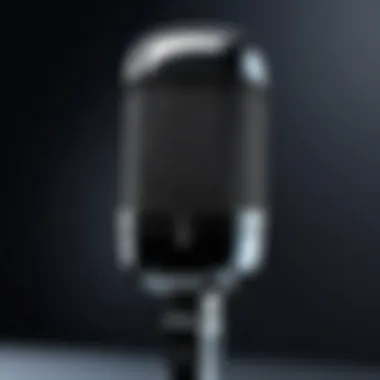 High-Quality Microphone for Optimal Dictation Close-up of a microphone used for dictation
