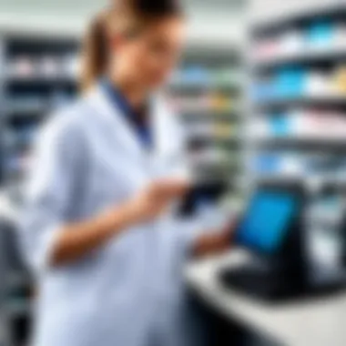 A pharmacy staff member utilizing the Pioneer RX POS system