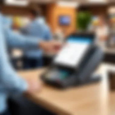 Quick Checkout Experience Customer experiencing quick checkout at a POS terminal