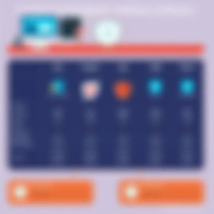 Comparison chart of popular antivirus solutions and their pricing models